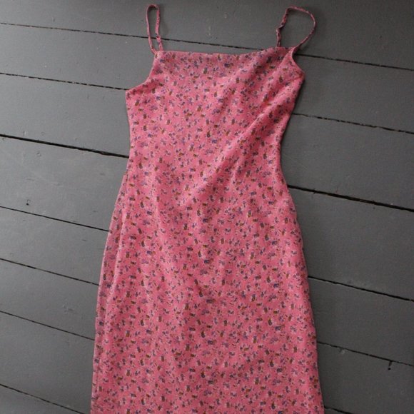 Pink chiffon midi cowl neck DOLLSKILL small - Picture 1 of 7